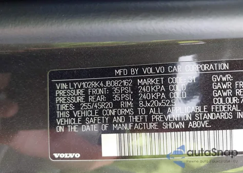 2018 Volvo Xc60 T5 Momentum from USA, damaged, VIN LYV102RK4JB082162